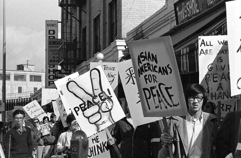 Asian Americans protest the Vietnam War in a scene from PBS’s new film series "Asian Americans." (PBS/WETA/CAAM)
