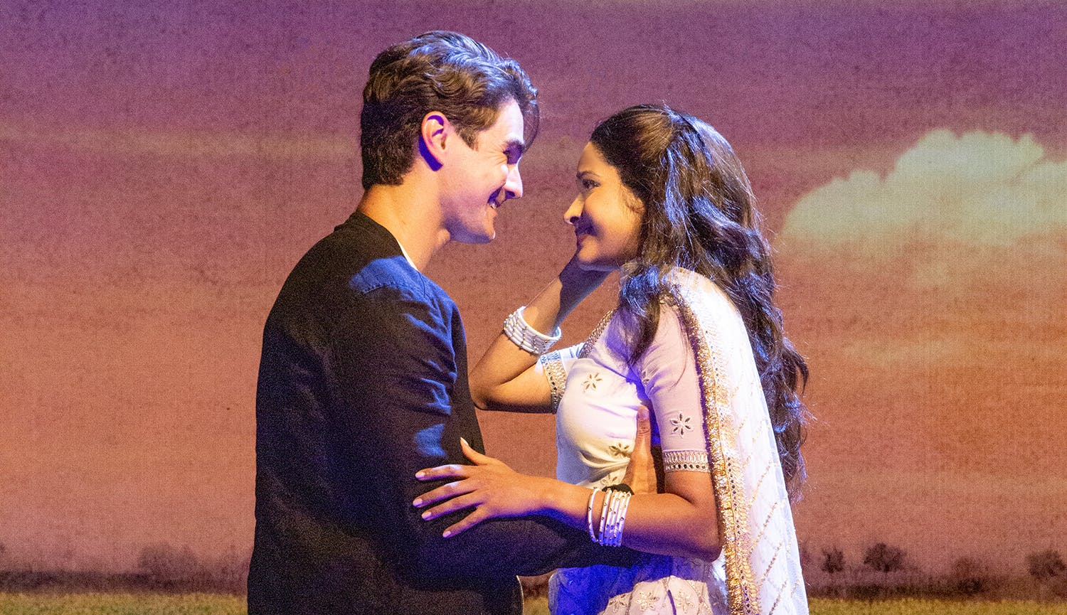 Austin Colby as Roger and Shoba Narayan as Simran in 'Come Fall in Love – The DDLJ Musical' (Jim Cox)