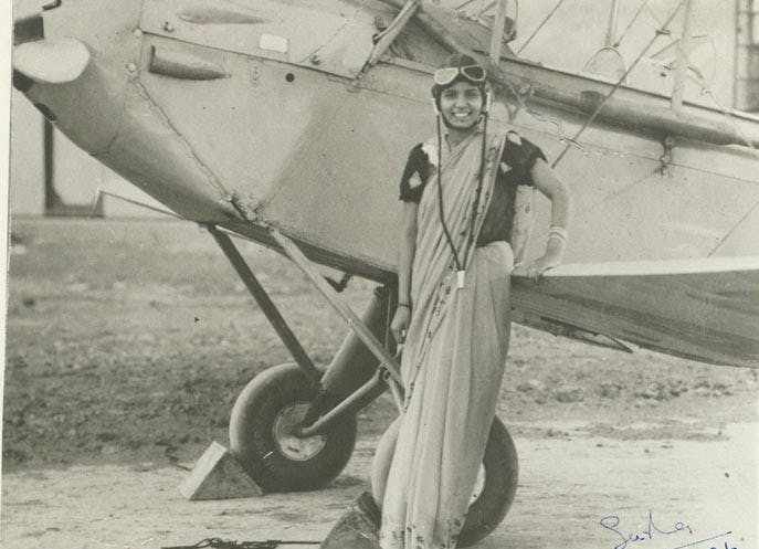 Sarla Thakral was India's first female pilot. (Wikipedia)