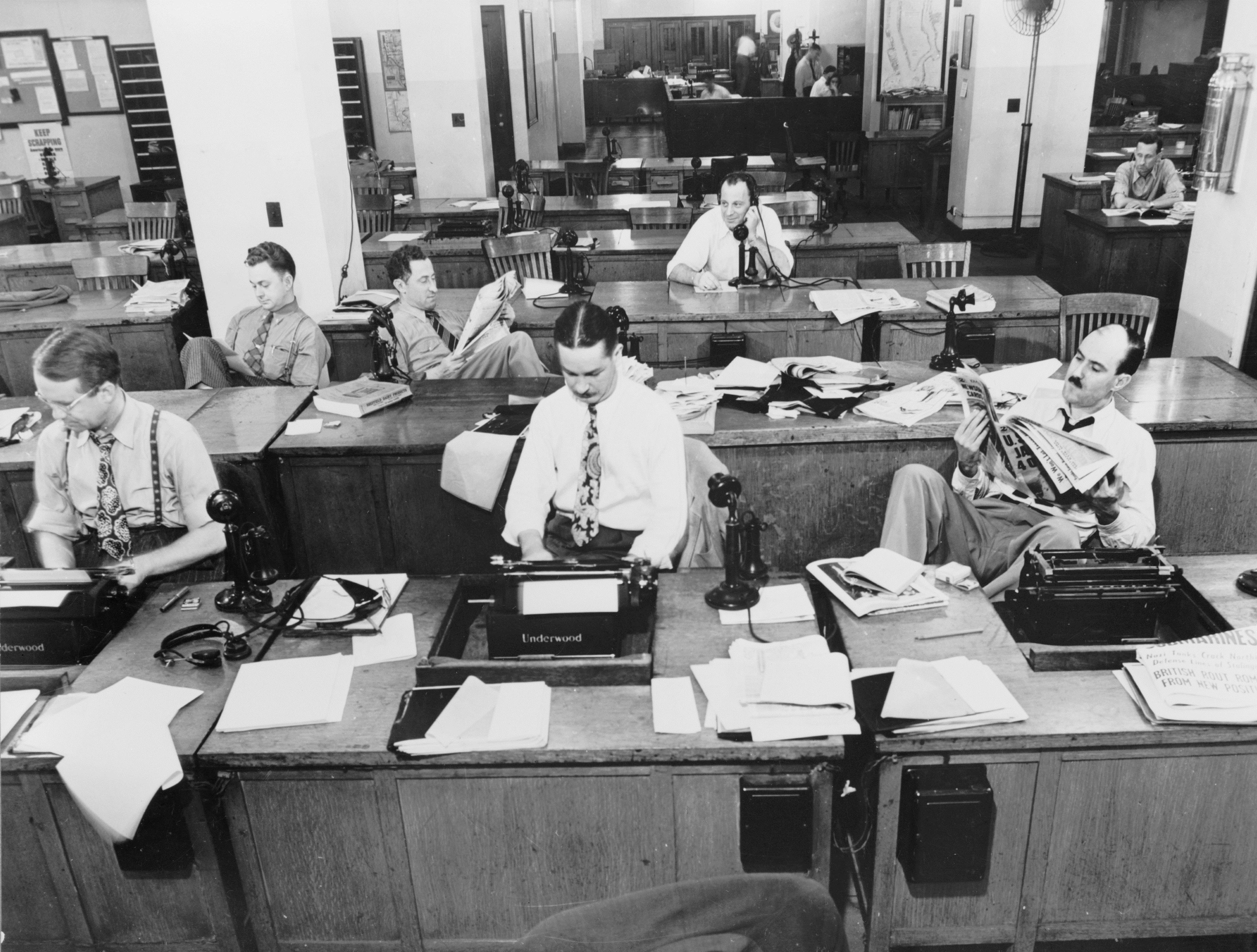 NYT Newsroom 1942 historical photo
