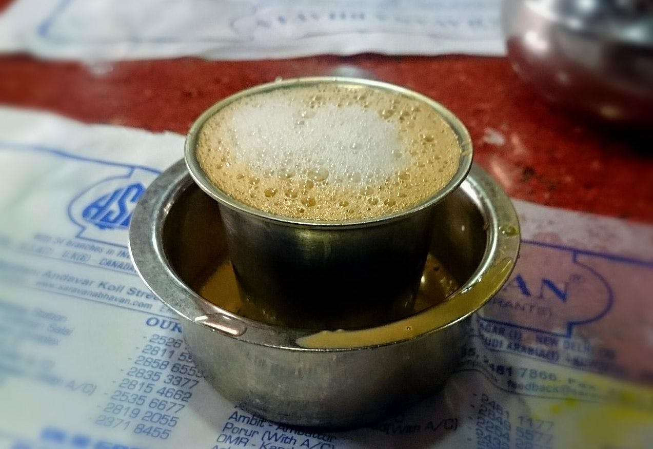 Filter Coffee from Saravana Bhavan (Wikimedia)