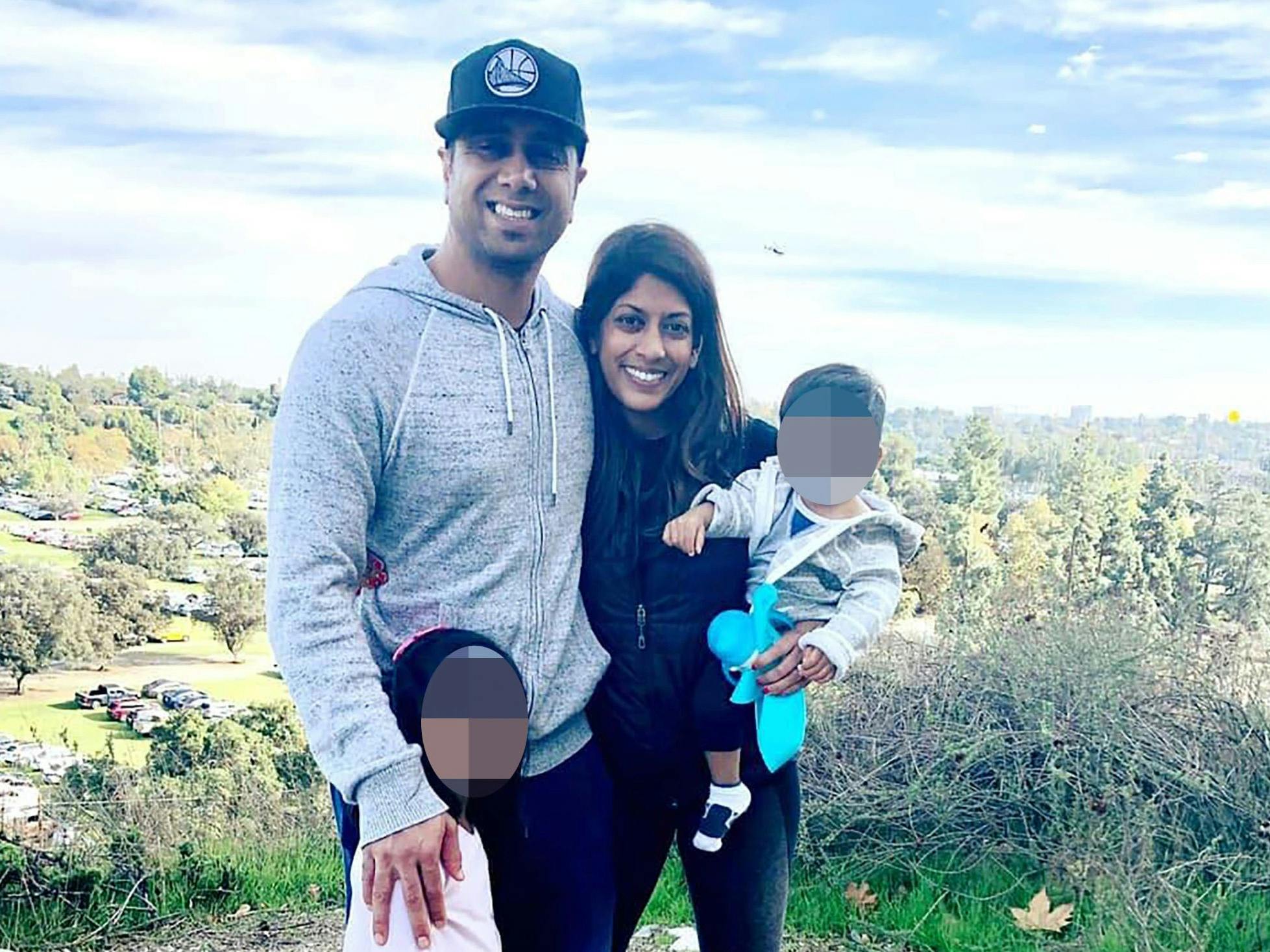 Dharmesh Patel with his wife Neha and two kids