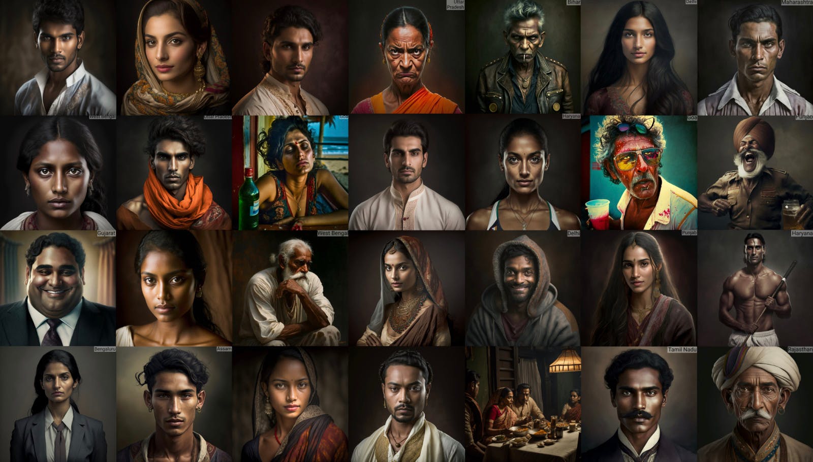 A series of Midjourney images created by artist Madhav Kohli, Twitter user Aslan Pahari, and a since-deleted r/Bangladesh Redditor on ‘Bengali dining’