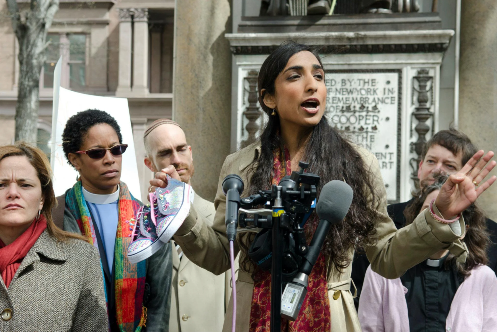 Valarie Kaur speaks at a protest in 2017 (courtesy of Valarie Kaur)