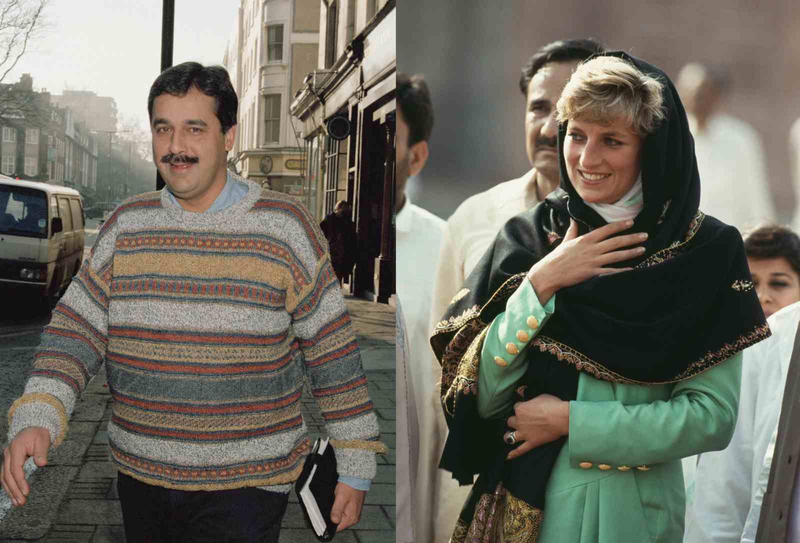 Separate photos of Hasnat Khan and Princess Diana (Getty) 