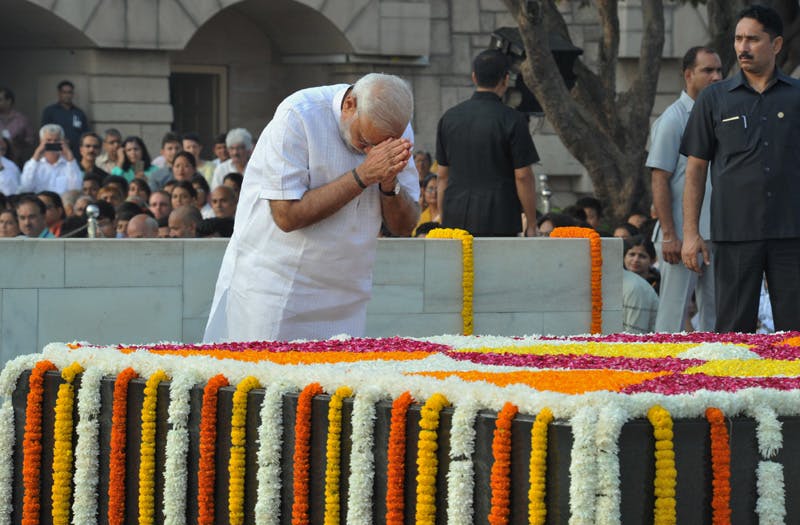 Narendra Modi pays tribute to Mahatma Gandhi. (Narendra Modi)